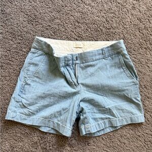 J. Crew Pale Blue Women's Cotton Blend Bermuda Shorts